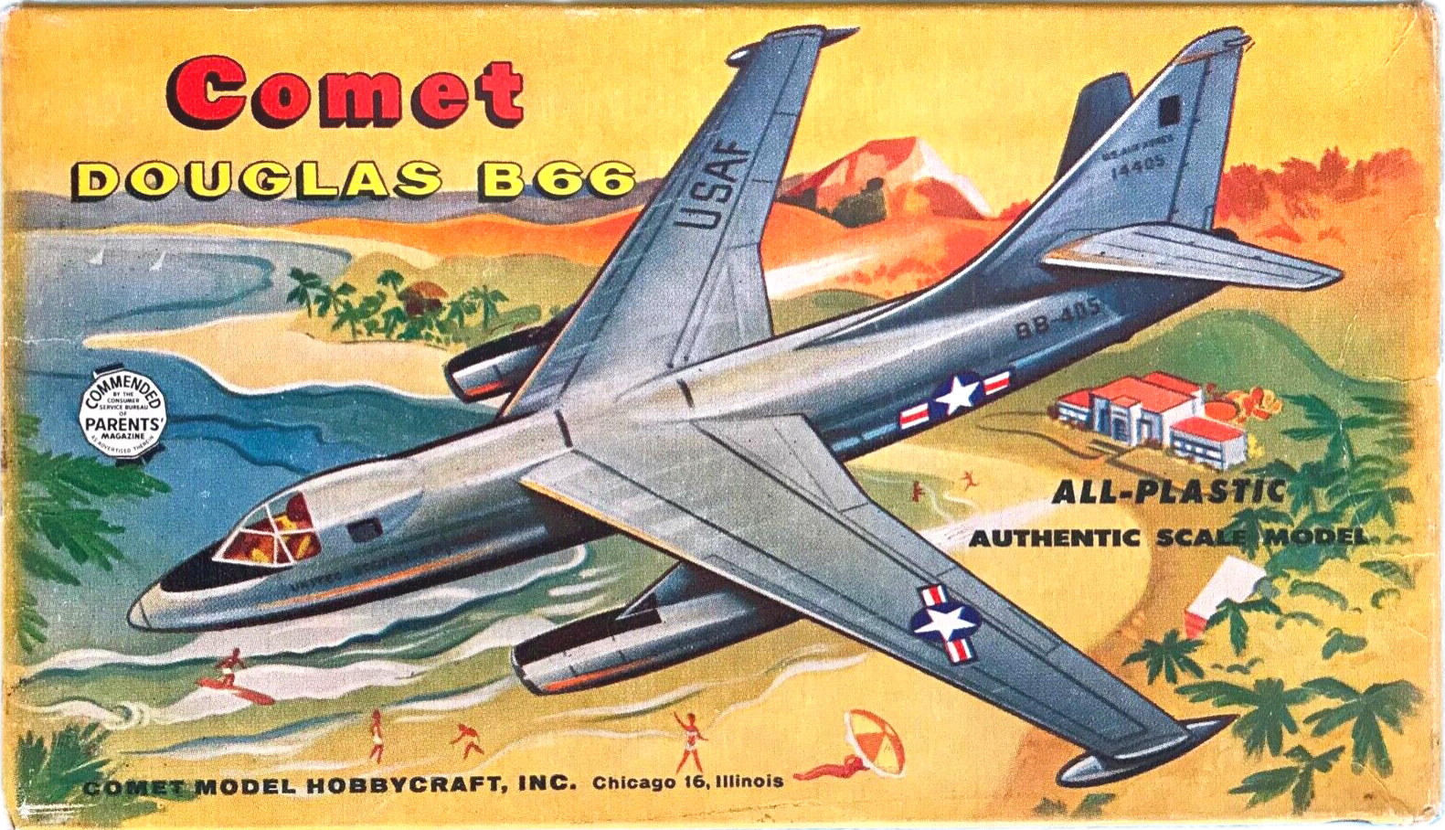 Коробка Tri-ang 379P Douglas B-66, Lines Frères S.A. Calais, 1963
